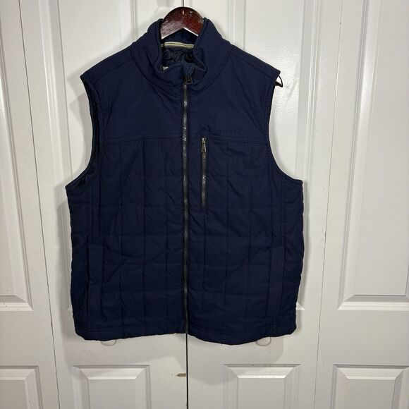 Orvis Men's L Quilted Puffer Vest Navy Blue Full Zip Classic Outdoor Winter - Picture 1 of 7